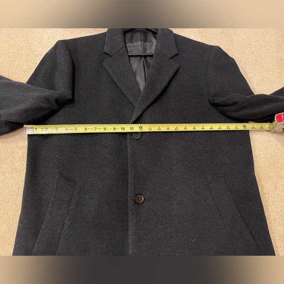 CALVIN KLEIN Men's Cashmere Wool Blend Overcoat 42 R *MINT* Charcoal Gray Coat - Picture 13 of 16